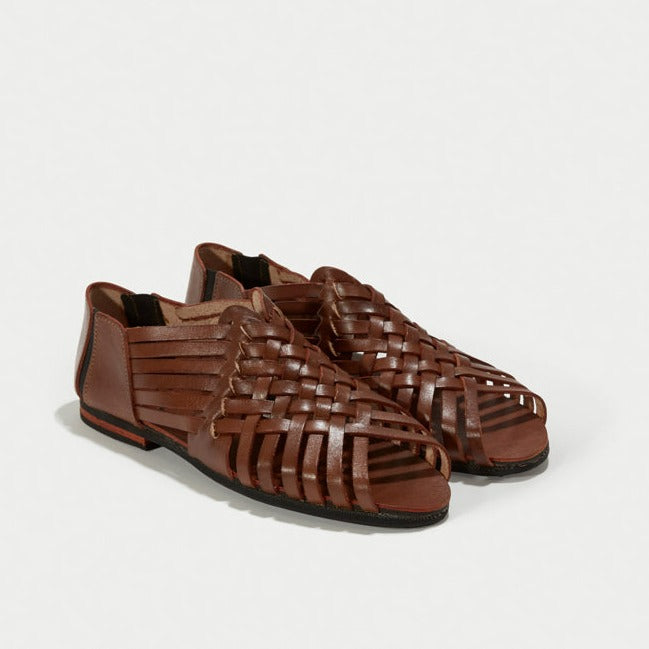 Rio Grande Leather Huarache | Slip on Vegetable Tanned Sandals | Tan 1 |  HANSEN Garments